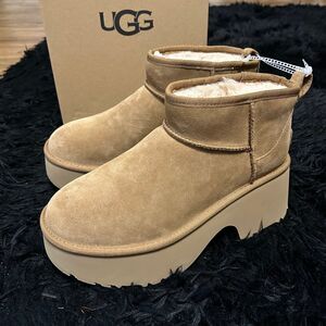UGG mustard seed wool platform heeled ankle boots booties shoes women’s 9 new